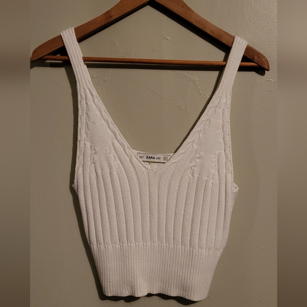 Zara Women's White Knit Top